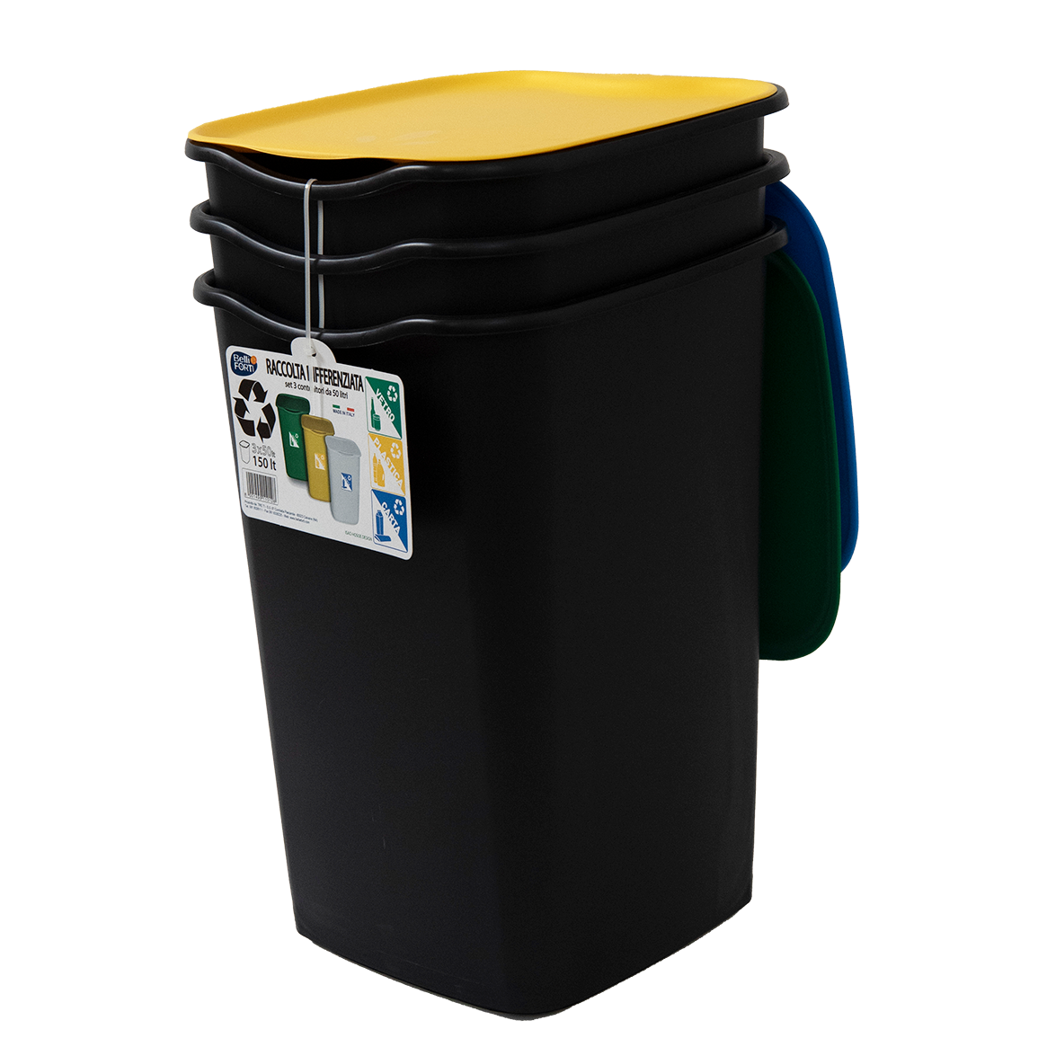 SET 3 PZ. CONTENITORE DIFFERENZIATA 50 LT.