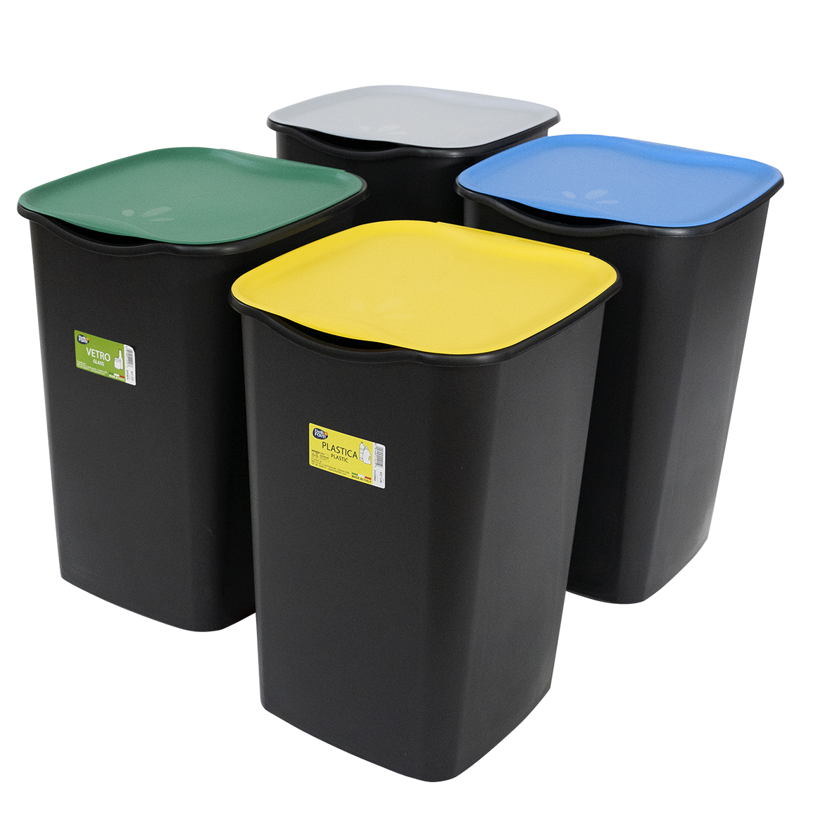 SET 4 PZ – CONTENITORE DIFFERENZIATA – 50 LT